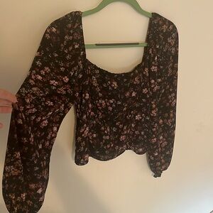 Abercrombie & Fitch black peasant top